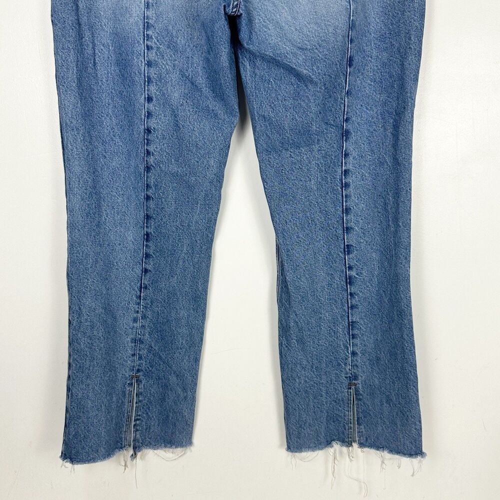 GOOD AMERICAN Good 90s Split Hem Straight Leg Jeans Y2K Model Off Duty Sz 10/30 - Picture 9 of 11